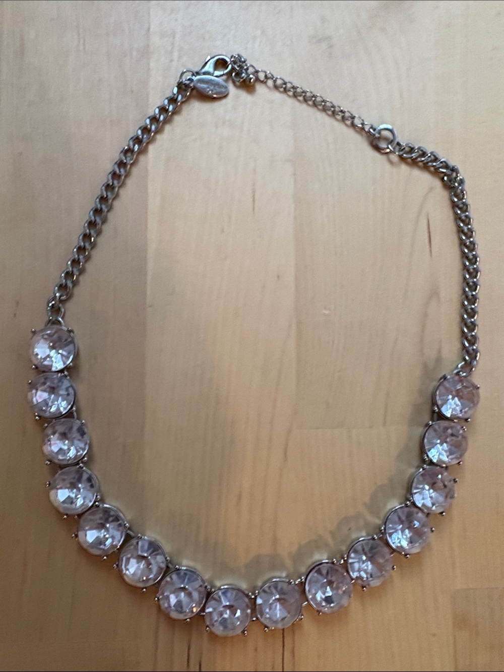 Crystal Statement Necklace in Light Pink by